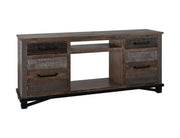 Loft Brown 70-inch fireplace by International Furniture Direct featuring a modern design with a warm brown wood finish.