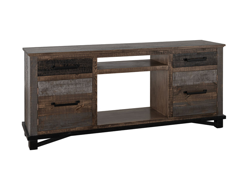 Loft Brown 70-inch fireplace by International Furniture Direct featuring a modern design with a warm brown wood finish.