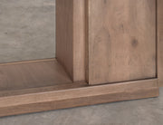 International Furniture Direct Mezquite Mantel Fireplace with wooden mantel and stone surround, showcasing a cozy, rustic design.