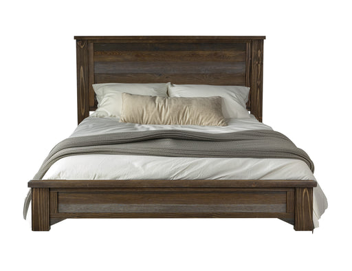 International Furniture Direct King Bed in a town-inspired design with a sturdy wooden frame and detailed craftsmanship.