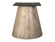 White Balam round dining table by International Furniture Direct, showcasing a smooth, polished wooden surface and sturdy base.