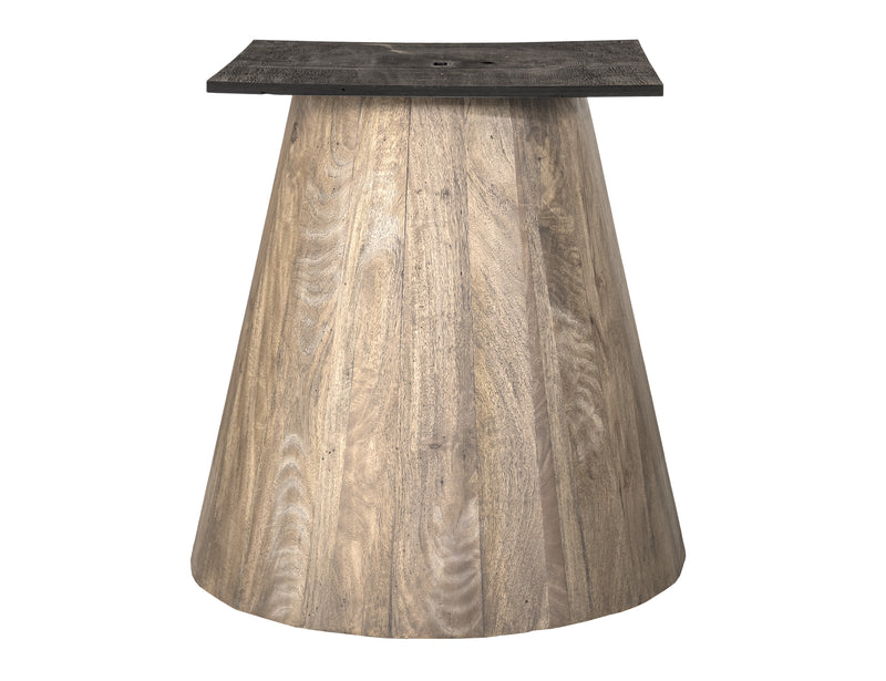 White Balam round dining table by International Furniture Direct, showcasing a smooth, polished wooden surface and sturdy base.