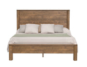 International Furniture Direct Olimpia King Bed with wooden frame and elegant design, shown in a spacious bedroom setting.