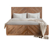 Queen Balam bed by International Furniture Direct with a dark wood finish and elegant, sturdy headboard design.