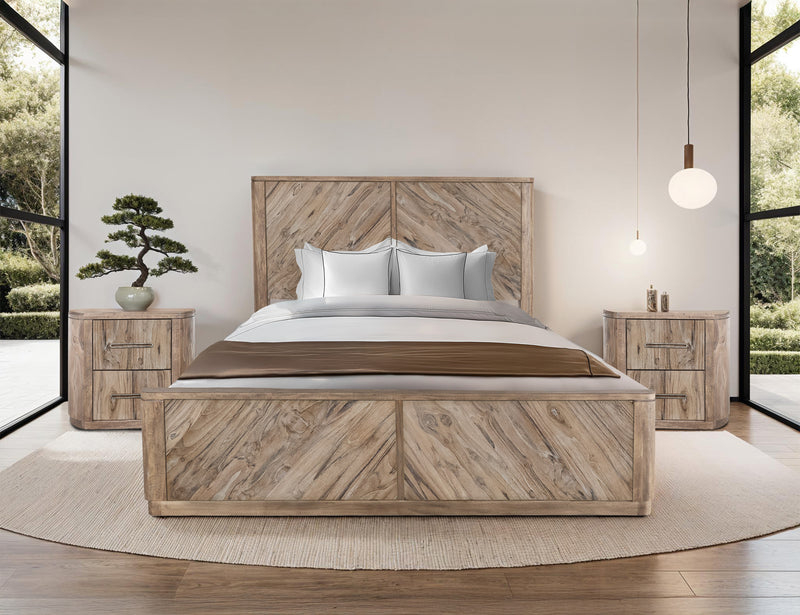 White Balam Queen Bed by International Furniture Direct featuring a sturdy wooden frame and classic design.