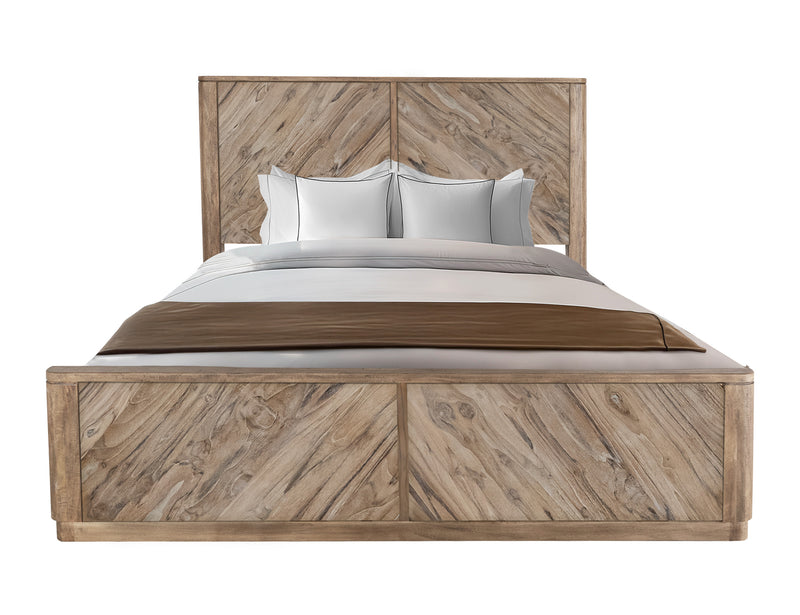 White Balam queen bed from International Furniture Direct with a sturdy wooden frame and classic design.