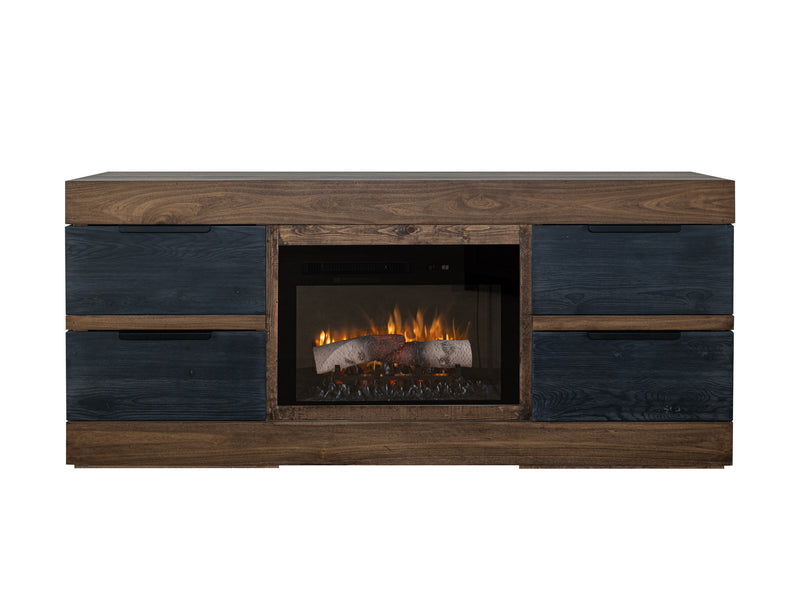 International Furniture Direct 70-inch fireplace with classic mantel and modern design, showcasing a cozy heating element.
