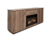 Modern Mezquite electric fireplace by International Furniture Direct with a sleek design and realistic flame effect.