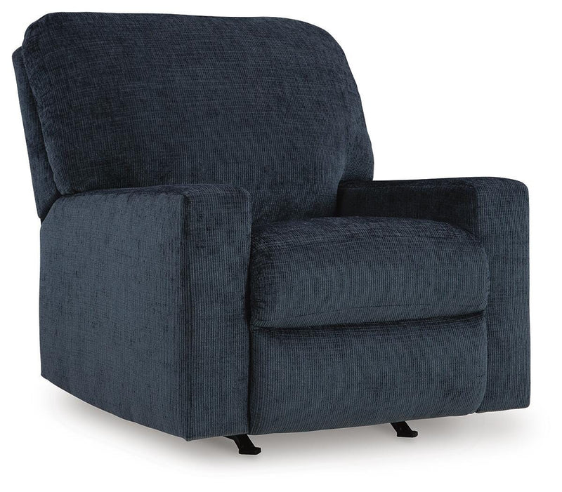 Ashley Furniture Aviemore recliner in a closed position, featuring plush upholstery and a modern design for comfortable seating.