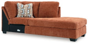 Ashley Furniture Aviemore sectional with chaise, showcasing a modern upholstered sectional sofa in a stylish living room setting.