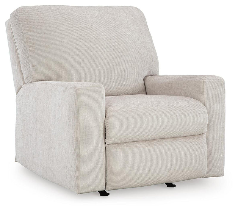 Ashley Furniture Aviemore recliner chair in a closed position, showcasing plush upholstery and comfortable design.