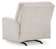 Ashley Furniture Aviemore Recliner with plush fabric and padded armrests, shown in a cozy living room setting.