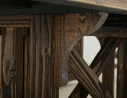 Solid wood Dutton dining table by International Furniture Direct with a natural finish and sturdy legs, perfect for family dining.