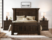 Queen bed from International Furniture Direct's Desire collection with a wooden frame and stylish headboard.