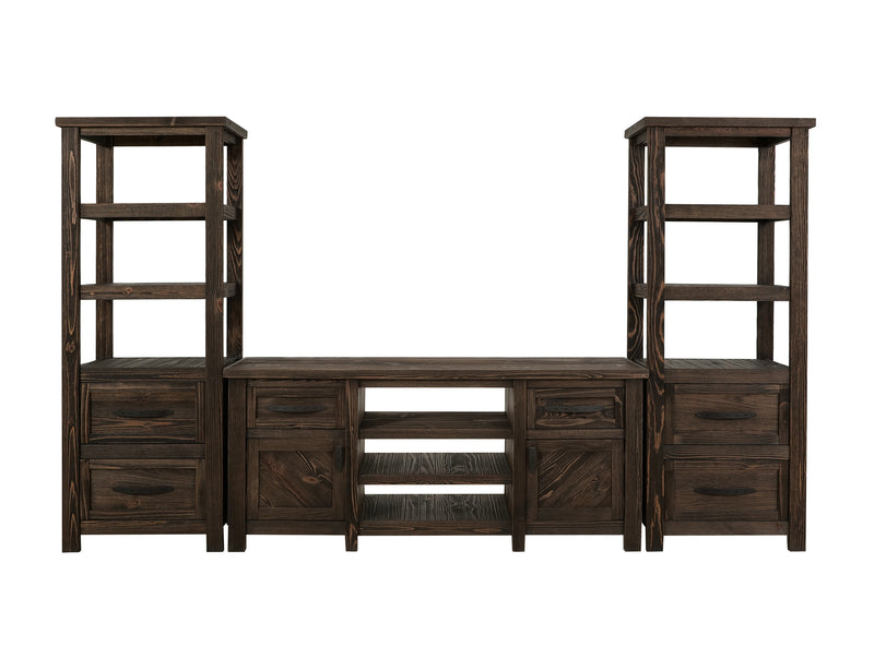 Modern Dutton wall unit entertainment center by International Furniture Direct with shelves and storage compartments.