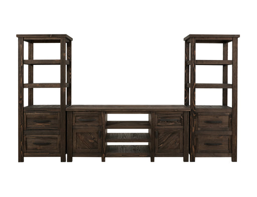 Modern Dutton wall unit entertainment center by International Furniture Direct with shelves and storage compartments.