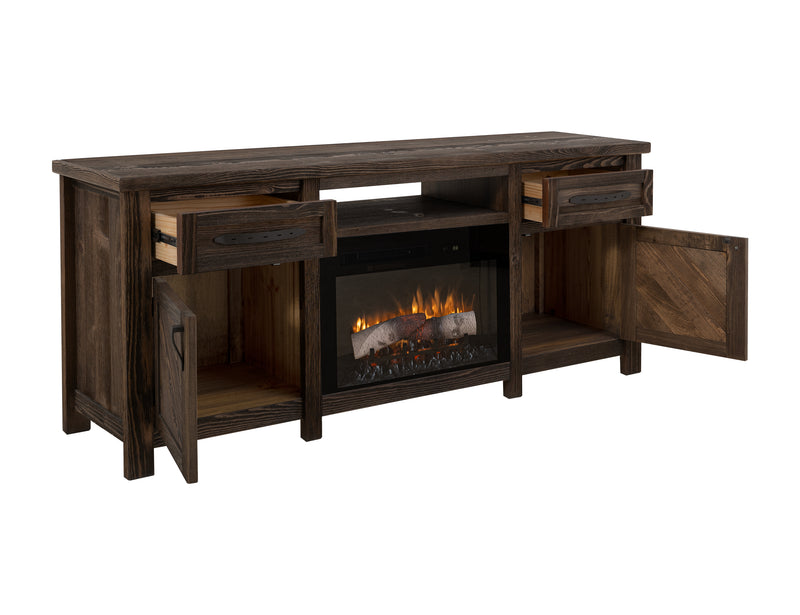 Electric fireplace from International Furniture Direct featuring a classic design with a realistic flame effect for cozy ambiance.