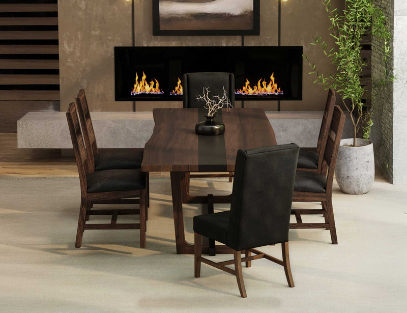 Riverwood dining table by International Furniture Direct with a rustic wood finish and sturdy rectangular design.