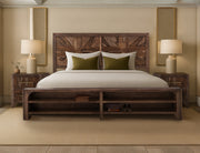 King bed from the Praga collection by International Furniture Direct, featuring a sturdy wooden frame and classic design.