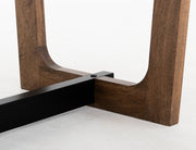 Raramuri dining table by International Furniture Direct with a rustic wooden surface and sturdy legs in a natural finish.