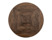 Natural Teca dining table by International Furniture Direct, 47-inch wooden table with a smooth finish and sturdy legs.