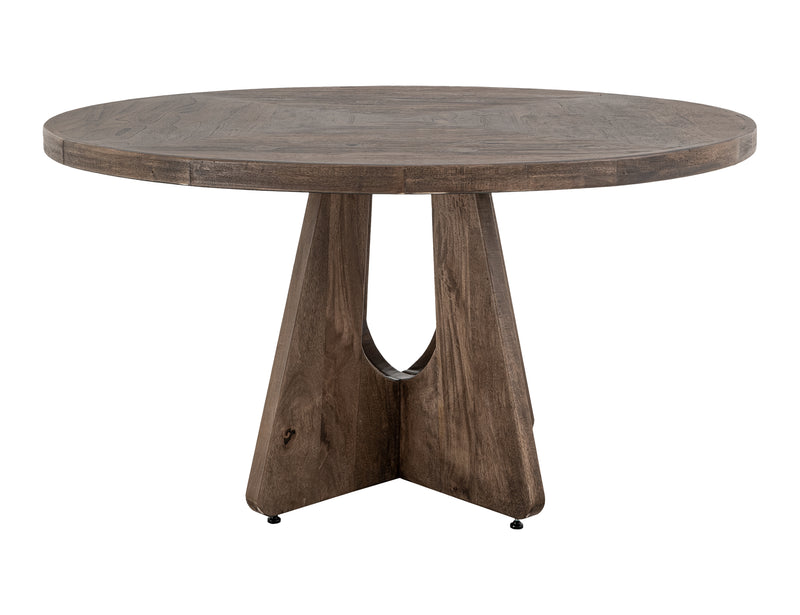 Natural Teca dining table by International Furniture Direct, 55-inch solid wood table with a rustic finish and sturdy design.
