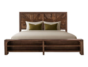 Praga King Bed by International Furniture Direct featuring a sturdy wooden frame with a classic design in a warm finish.