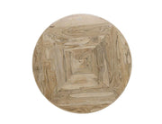 White Balam round dining table by International Furniture Direct, 47-inch diameter, sturdy wood construction with a smooth tabletop.