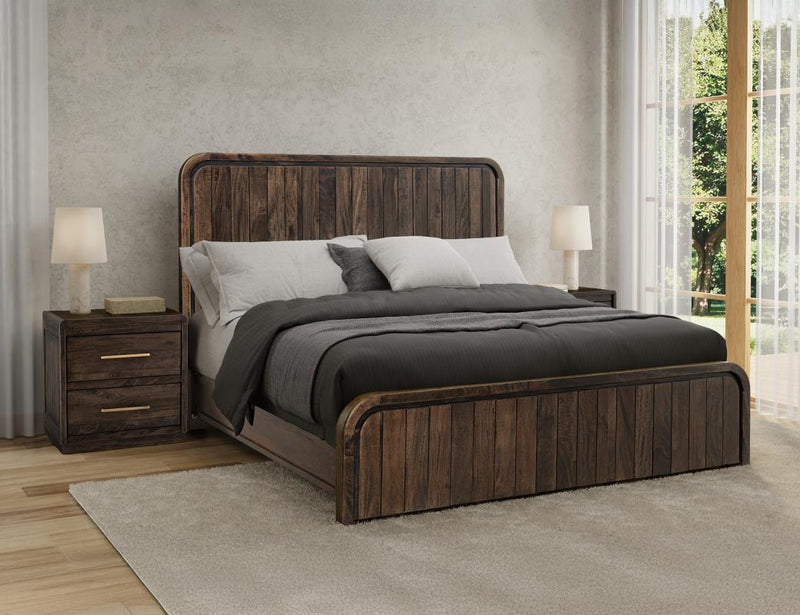 Eastern King Bed Mezquite II by International Furniture Direct featuring a rustic wood finish and sturdy construction.