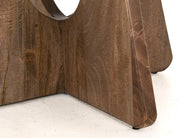 Round dining table by International Furniture Direct with a smooth wooden surface and sturdy legs, perfect for kitchen or dining room.
