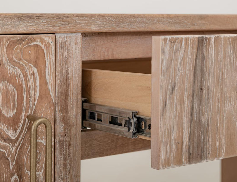 Modern TV stand with 1 drawer, 2 doors, and built-in electric fireplace insert by International Furniture Direct.