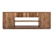 Balam Wall Unit TV Stand by International Furniture Direct with electric fireplace insert and storage cabinets in a modern design.