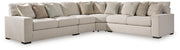 Ashley Furniture Ballyton upholstery living room set with sofa and armchair in neutral fabric, detailed close-up of fabric texture.