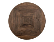 Black Balam round dining table by International Furniture Direct, 47-inch wood table with a smooth surface and sturdy legs.