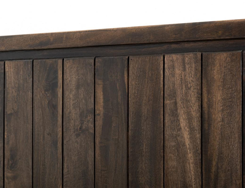 Mezquite II queen bed by International Furniture Direct featuring a rustic wood frame and elegant headboard design.