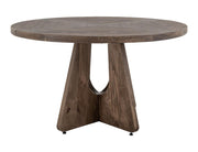 Black Balam round dining table by International Furniture Direct, 47-inch diameter, sturdy wood surface with a smooth finish