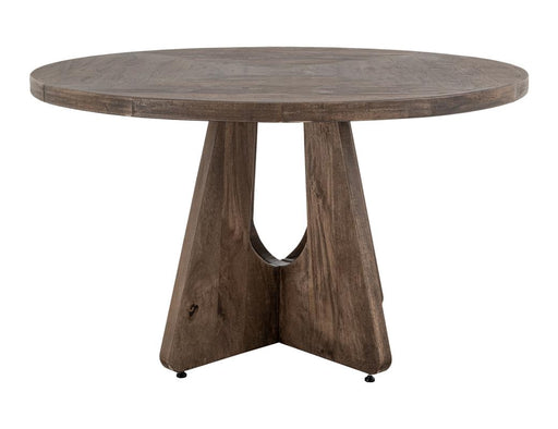 Black Balam round dining table by International Furniture Direct, 47-inch diameter, sturdy wood surface with a smooth finish