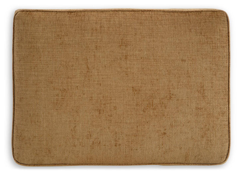 Ashley Furniture Erinslane Ottoman with a cushioned top and wooden legs, ideal for living room or bedroom decor.