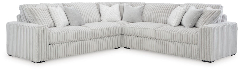 Ashley Furniture Stupendous Living Room Set featuring a sofa, loveseat, and armchair in a modern fabric design.