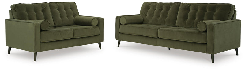 Reveon Lakes living room set by Ashley Furniture featuring a plush sofa and matching armchair in a modern design.