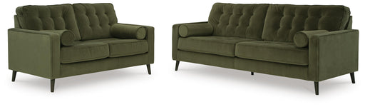 Reveon Lakes living room set by Ashley Furniture featuring a plush sofa and matching armchair in a modern design.