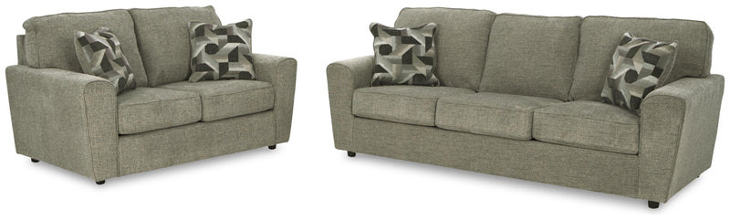 Ashley Furniture Cascilla living room set with sofa and loveseat, featuring plush cushions and modern design.