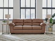 WillowBend Ashley Furniture living room set featuring a sofa, loveseat, and armchair with neutral upholstery and wooden legs.