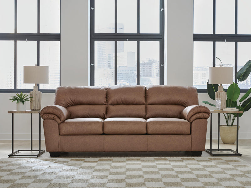 WillowBend Ashley Furniture living room set featuring a sofa, loveseat, and armchair with neutral upholstery and wooden legs.