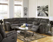 Ashley Furniture Tambo living room set featuring a sofa and armchair in a modern design with neutral upholstery.