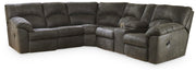 Ashley Furniture Tambo living room set with sofa and armchair in a modern design, shown in a cozy living space.