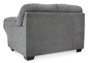 Ashley Furniture Allmaxx living room set with sectional sofa and matching chairs, shown from the back view.