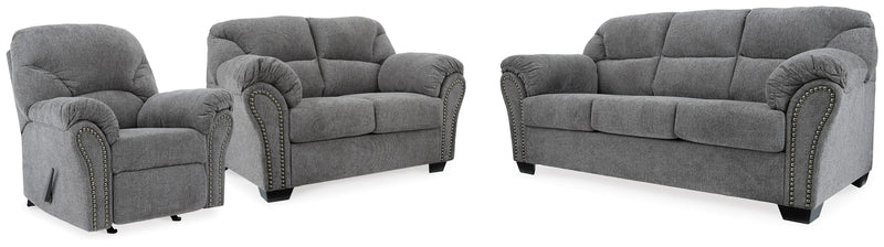 Ashley Furniture Allmaxx living room set with sofa and armchair in modern fabric upholstery, stylish and comfortable for seating.