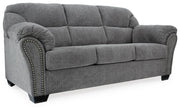 Ashley Furniture Allmaxx living room set with sofa and armchair in a modern design, shown from an angled perspective.