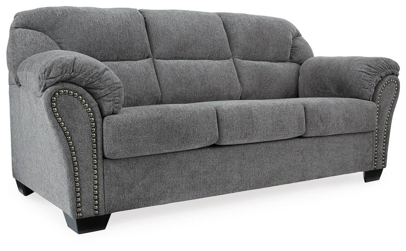 Ashley Furniture Allmaxx living room set with sofa and armchair in a modern design, shown from an angled perspective.